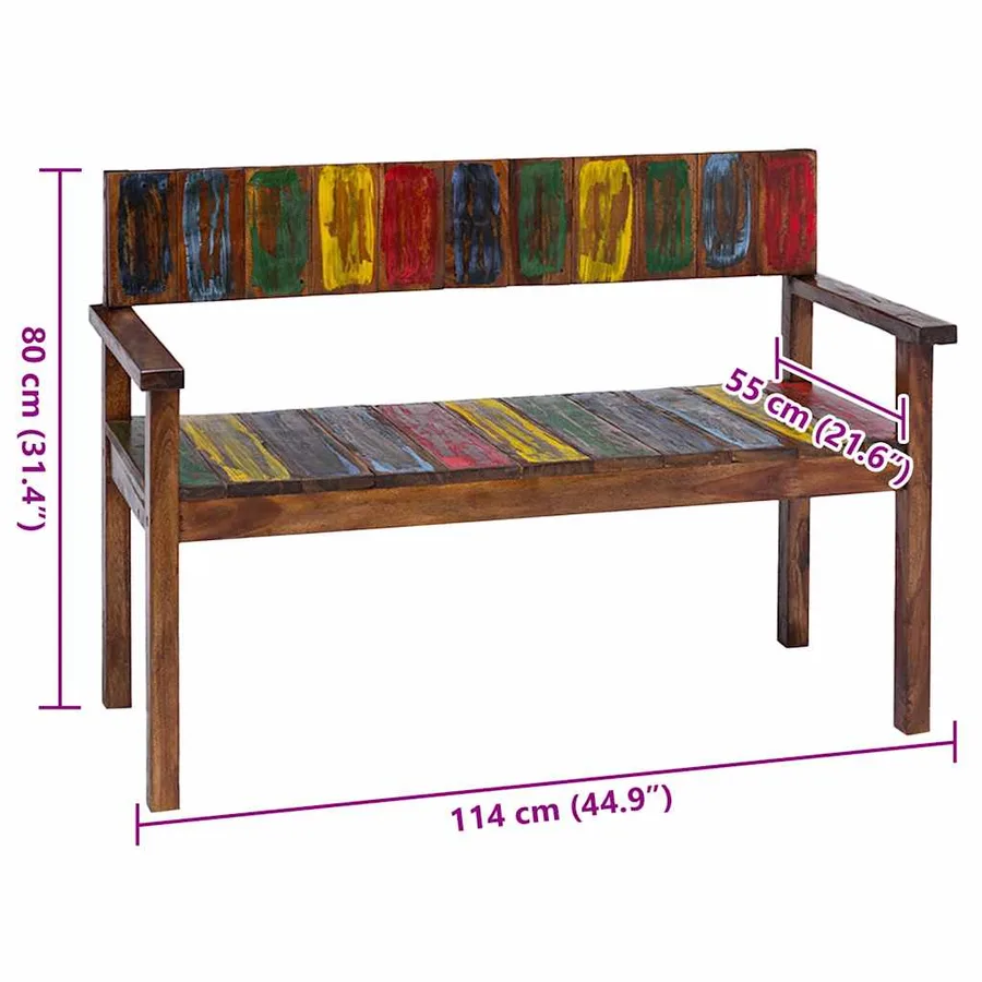 Chaises à manger lot de 4 bois de récupération solide - 8