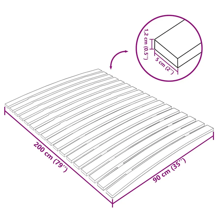 Latte de rechange pour sommier avec 17 lattes 90 x 200 cm - 8