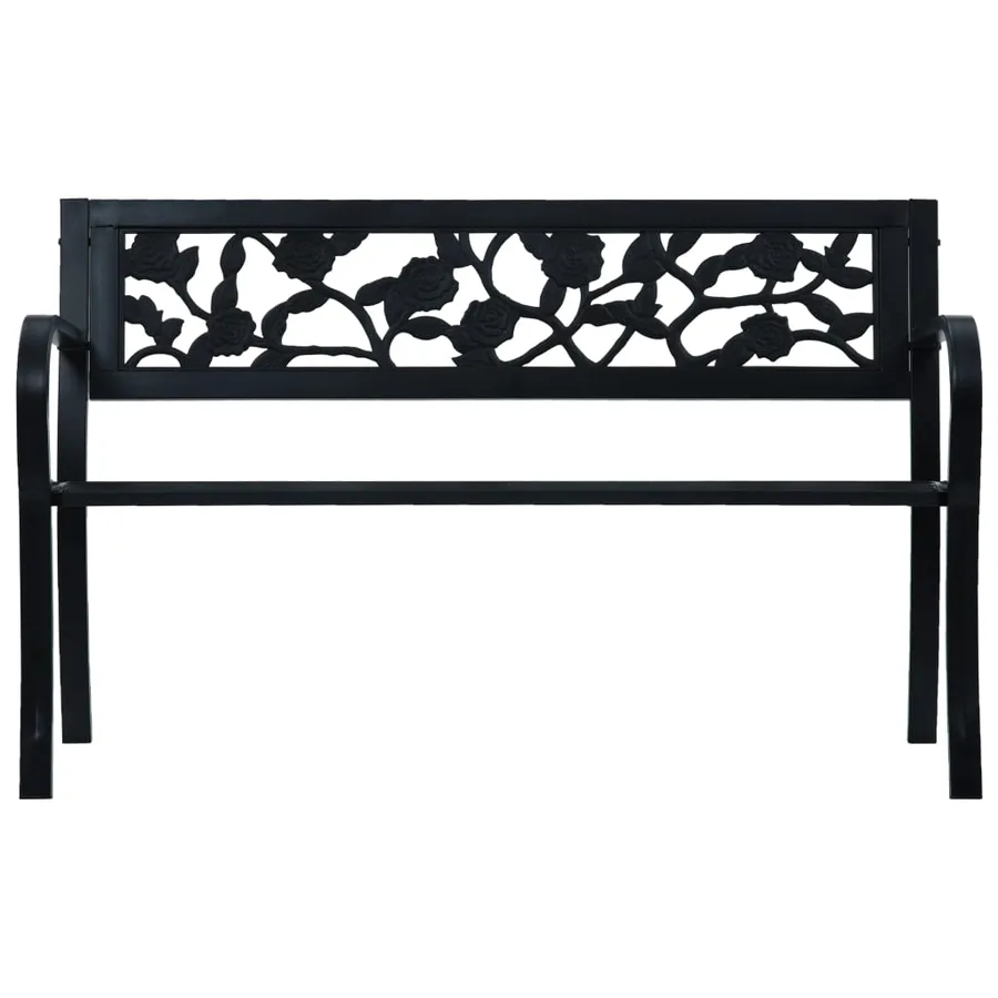Banc de jardin 125 cm Noir Acier - 2