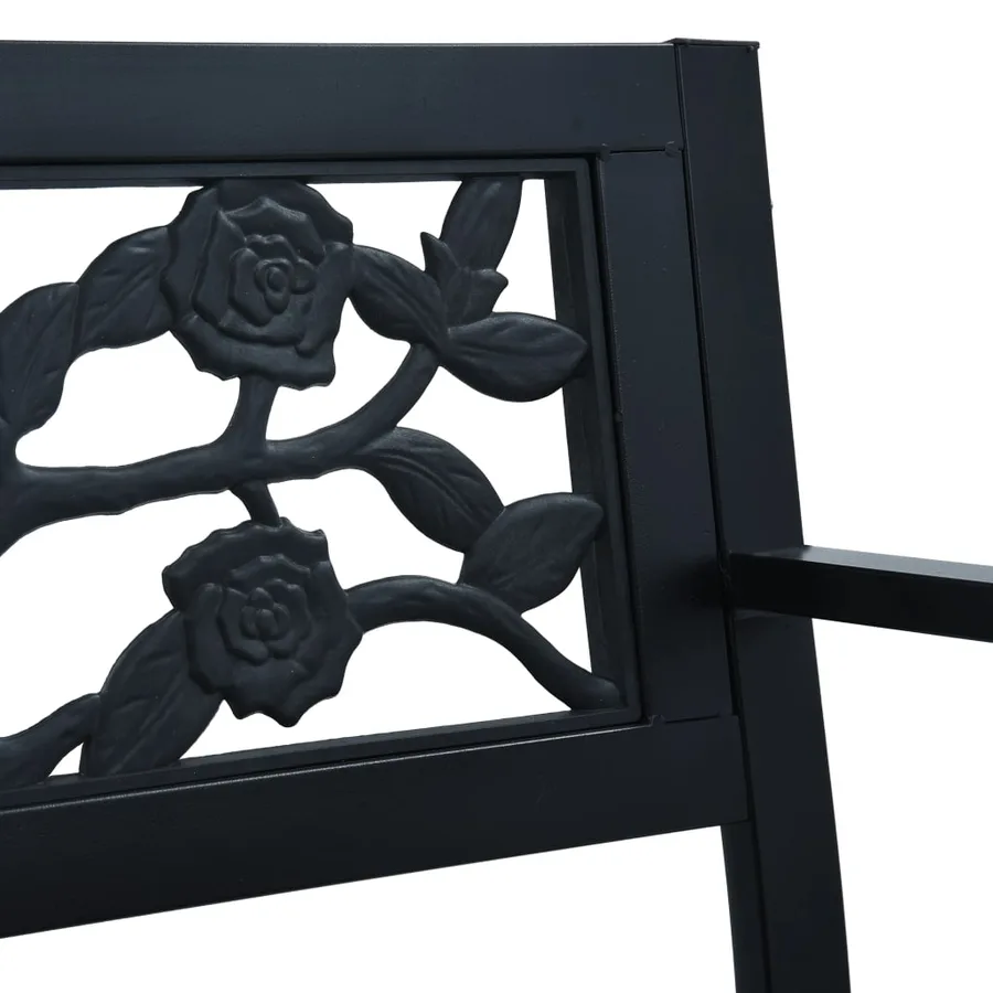 Banc de jardin 125 cm Noir Acier - 5