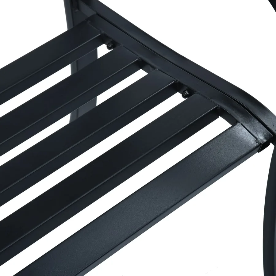 Banc de jardin 125 cm Noir Acier - 6