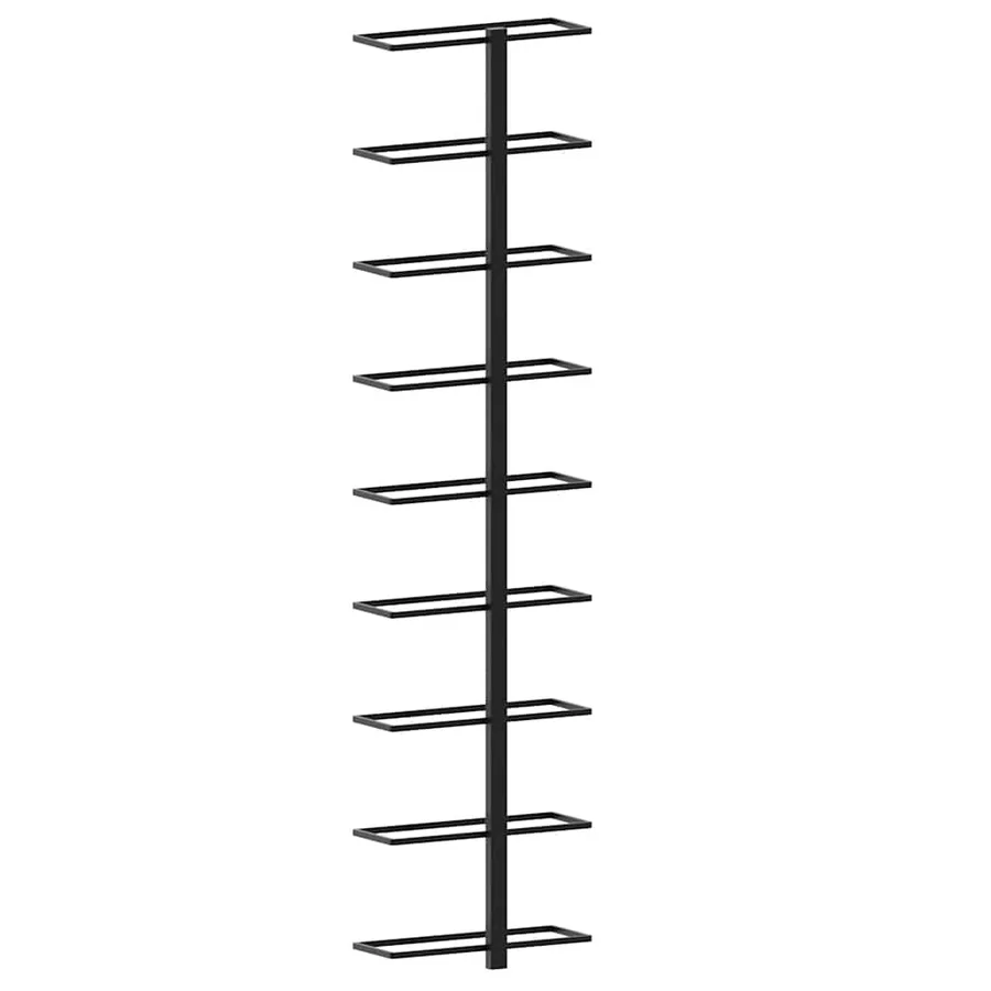 Casiers à bouteilles muraux pour 18 bouteilles 2 pcs Noir Fer - 8