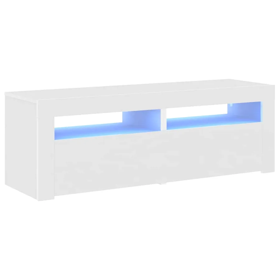 Meuble TV avec lumières LED blanc 120x35x40 cm - 2