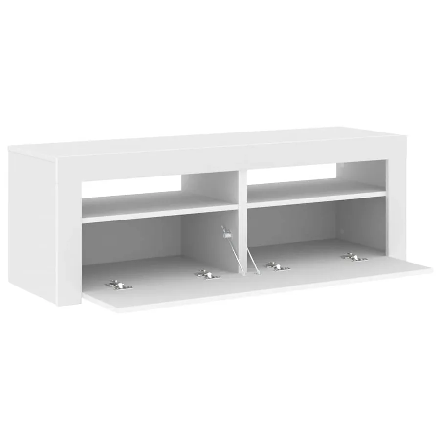 Meuble TV avec lumières LED blanc 120x35x40 cm - 9