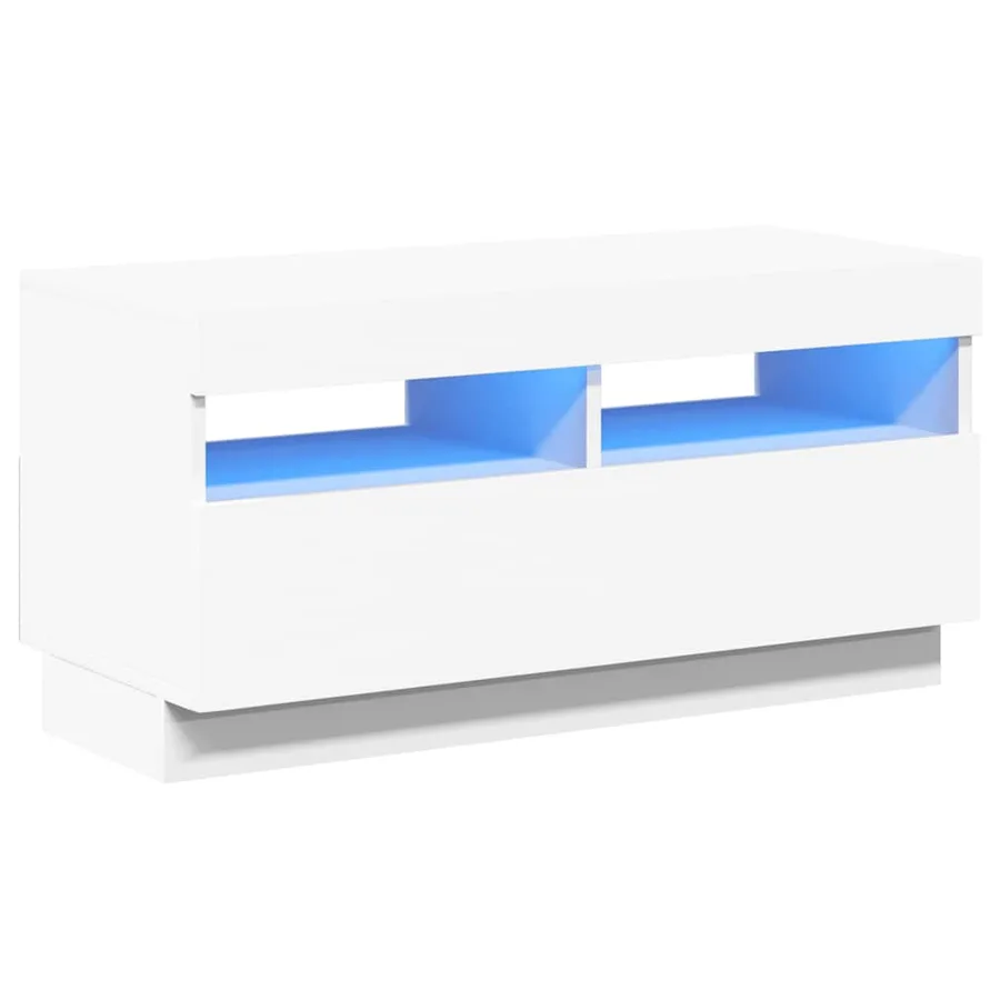 Meuble TV avec lumières LED blanc 80x35x40 cm - 2