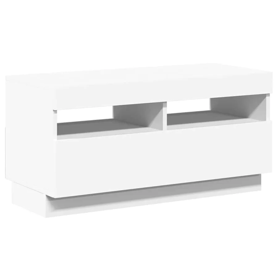 Meuble TV avec lumières LED blanc 80x35x40 cm - 6