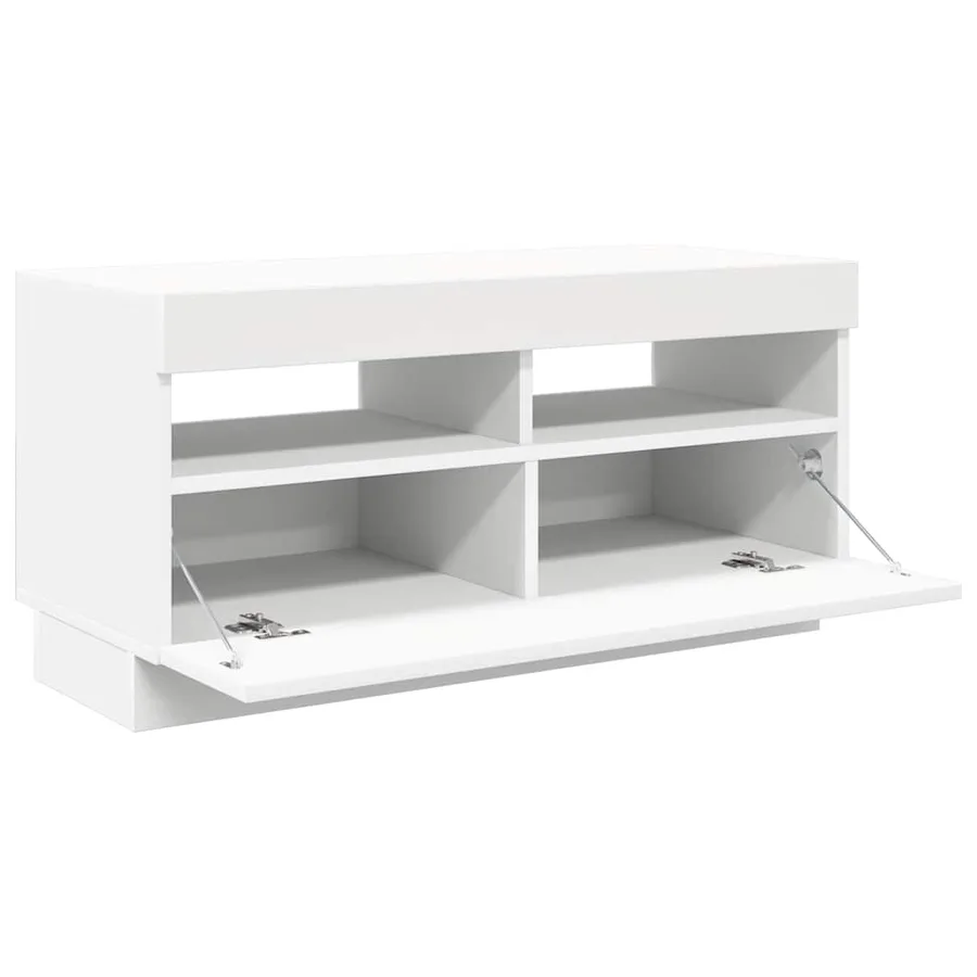 Meuble TV avec lumières LED blanc 80x35x40 cm - 7
