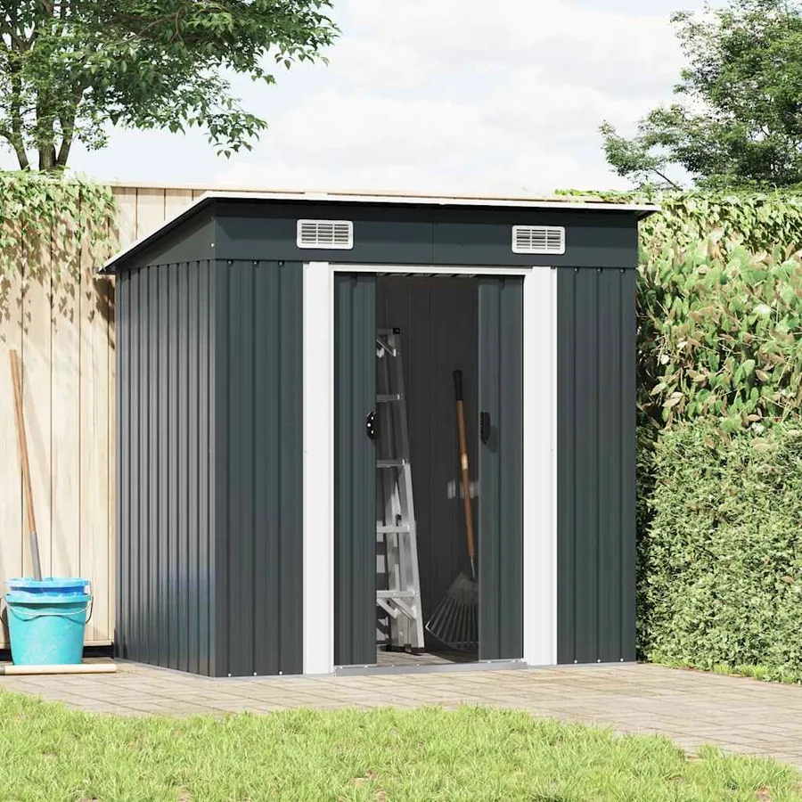 Abri de jardin Anthracite Acier - 2