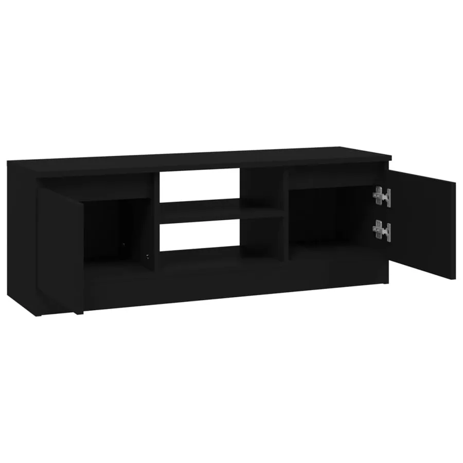 Meuble TV avec porte Noir 102x30x36 cm - 6