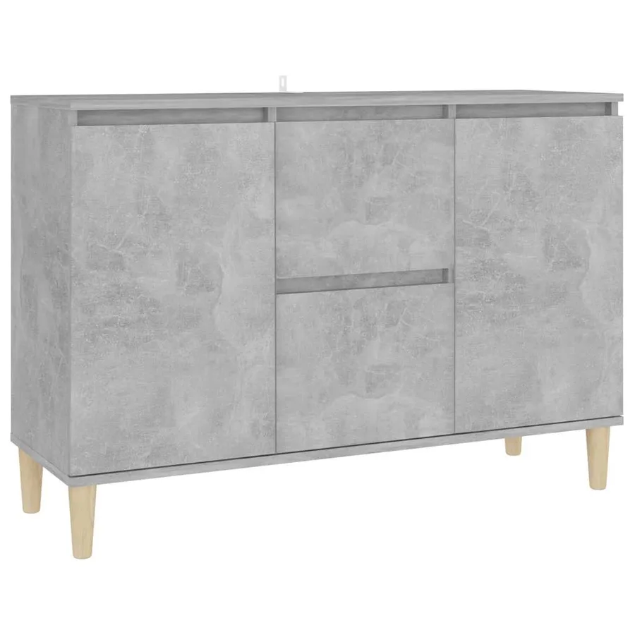 Buffet gris béton 101x35x70 cm bois d'ingénierie - 2