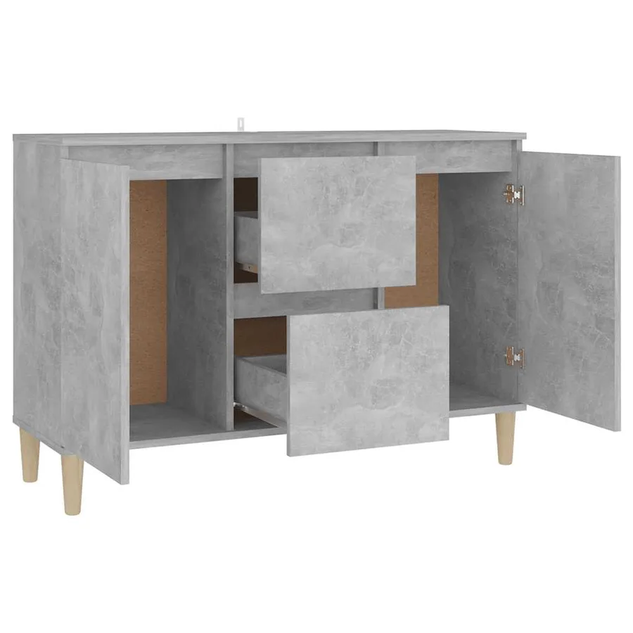 Buffet gris béton 101x35x70 cm bois d'ingénierie - 4