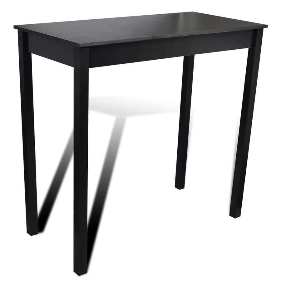 Set de 1 table de bar et 4 tabourets noir - 2