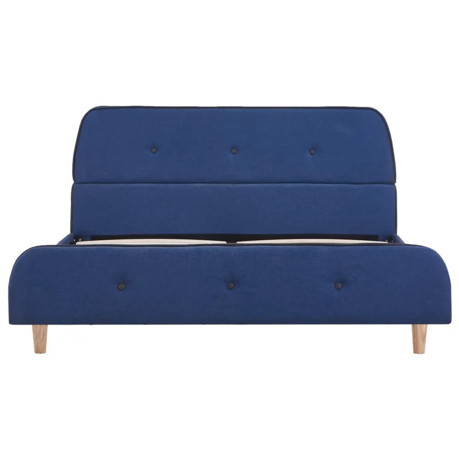 Cadre de lit sans matelas bleu tissu 140x200 cm - 3