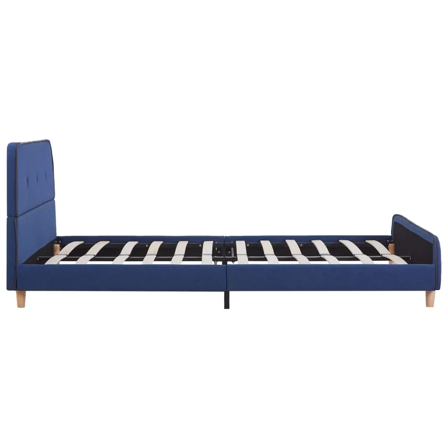 Cadre de lit sans matelas bleu tissu 140x200 cm - 4