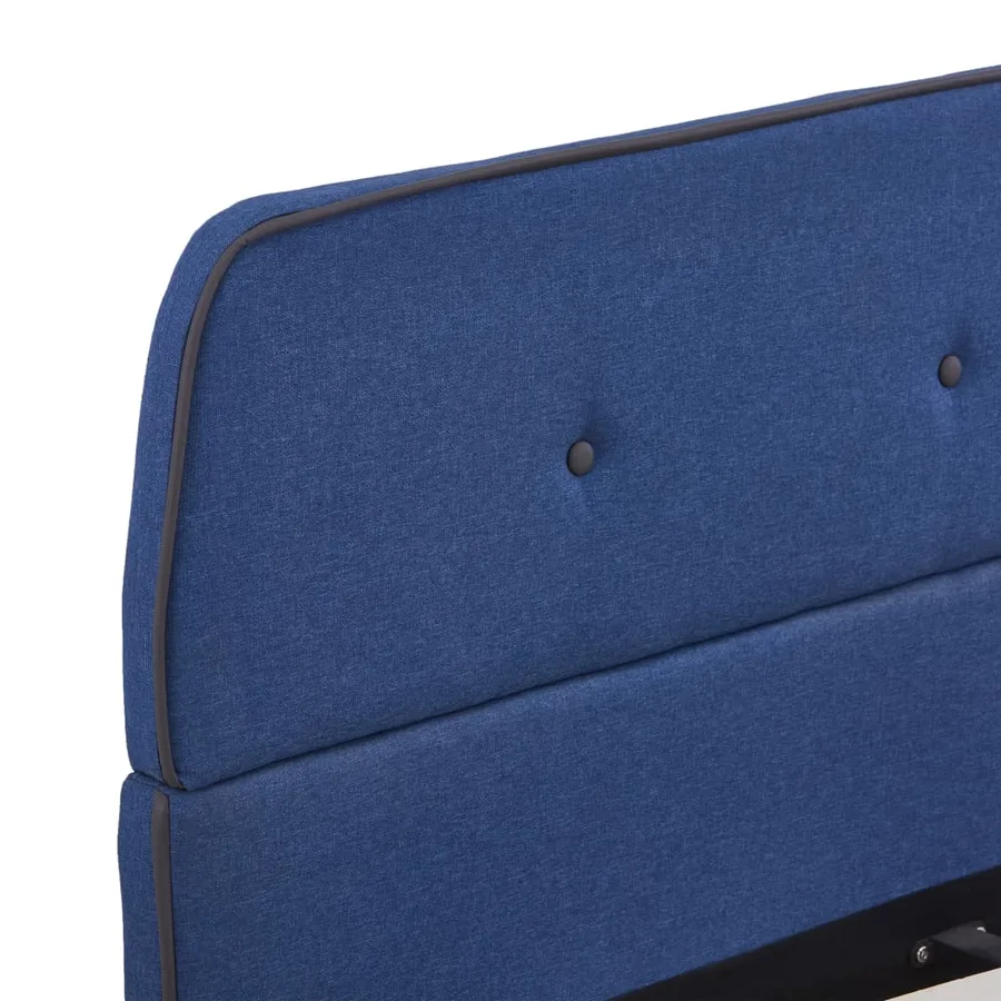 Cadre de lit sans matelas bleu tissu 140x200 cm - 5