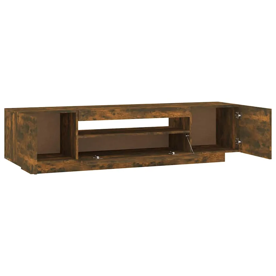 Meuble TV avec lumières LED Chêne fumé 160x35x40 cm - 9