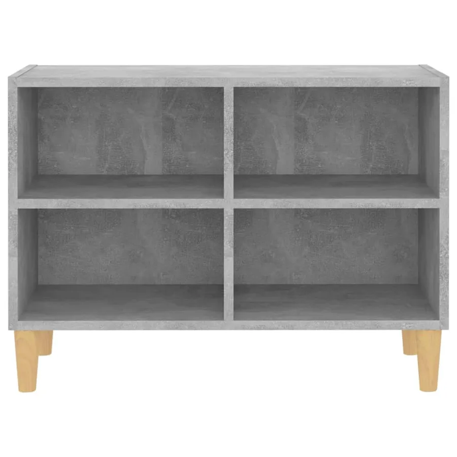 Meuble TV avec pieds en bois massif Gris béton 69,5x30x50 cm - 3