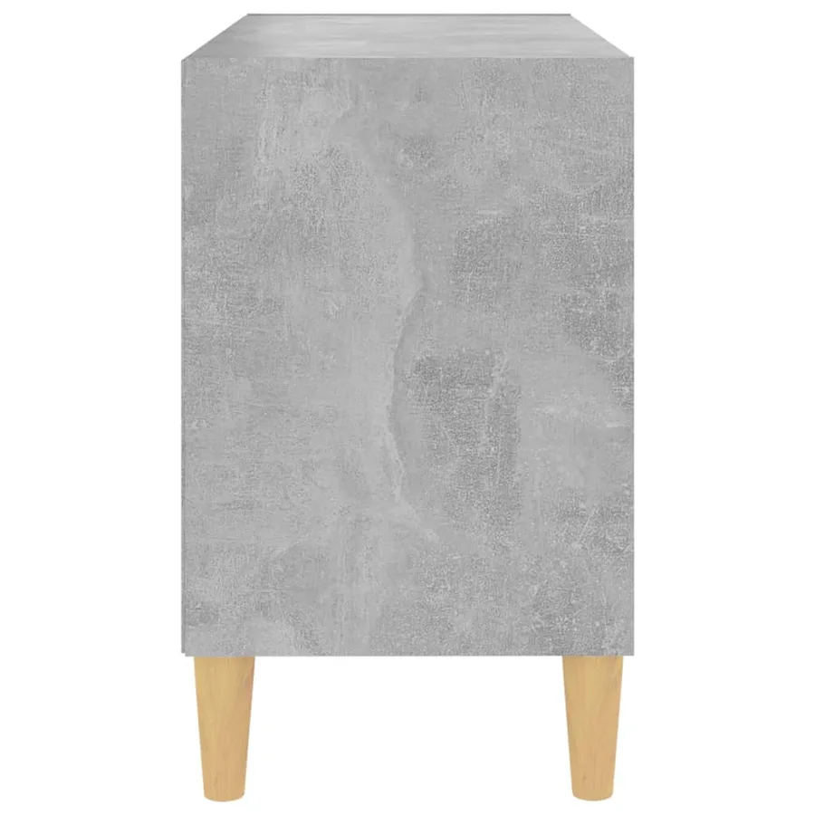 Meuble TV avec pieds en bois massif Gris béton 69,5x30x50 cm - 4