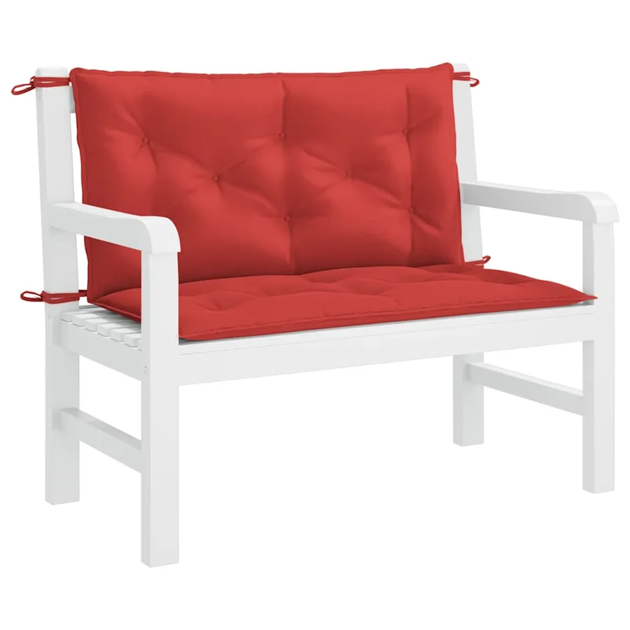 Coussin de banc de jardin rouge 100x(50+50)x7 cm tissu oxford - 4