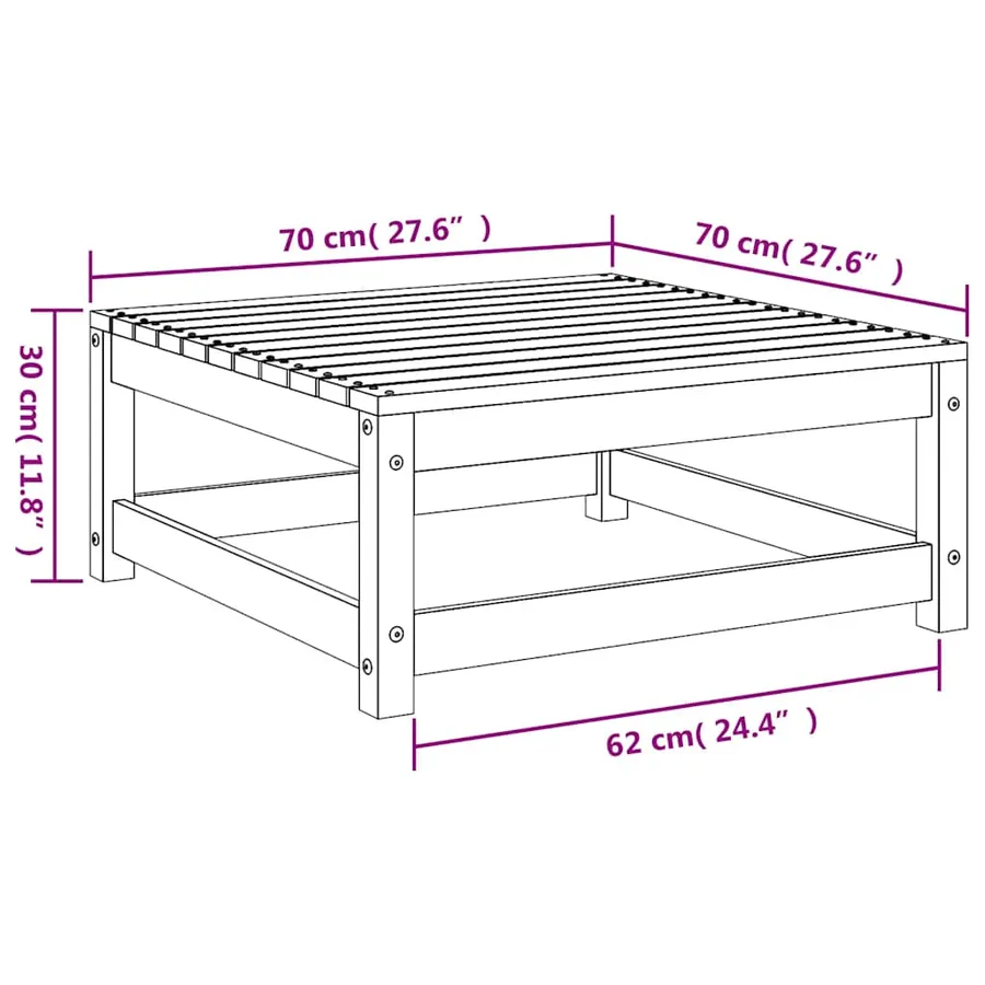 Salon de jardin 2 pcs blanc bois de pin massif - 11