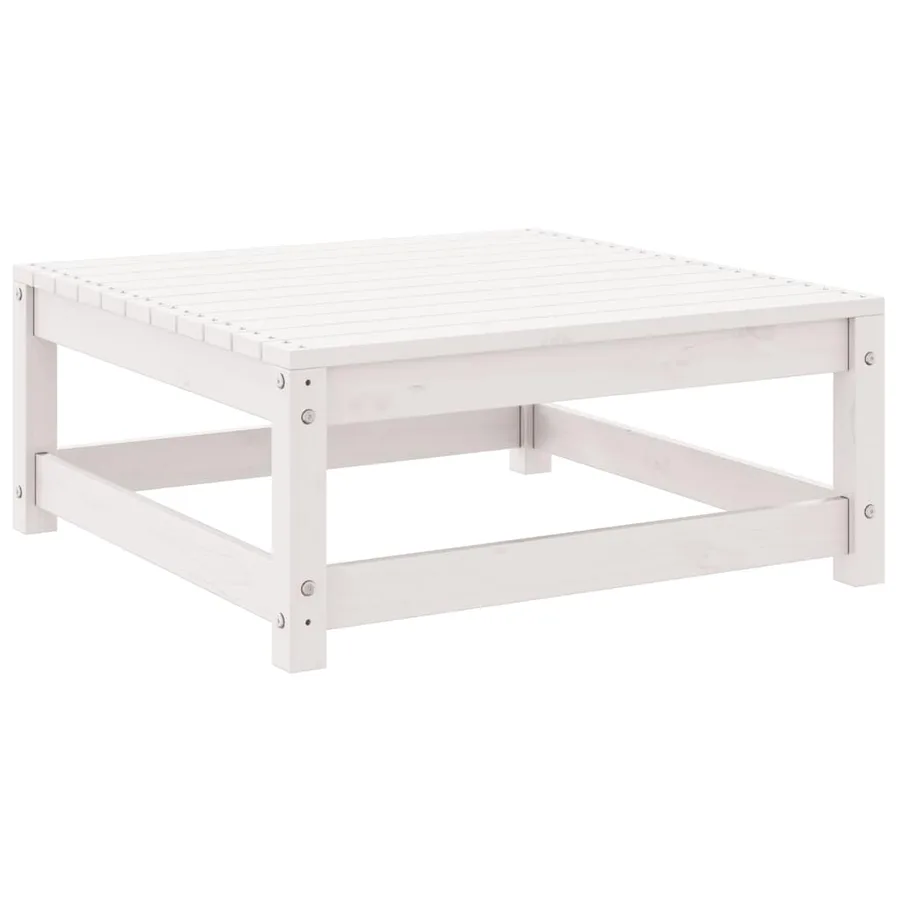 Salon de jardin 2 pcs blanc bois de pin massif - 4