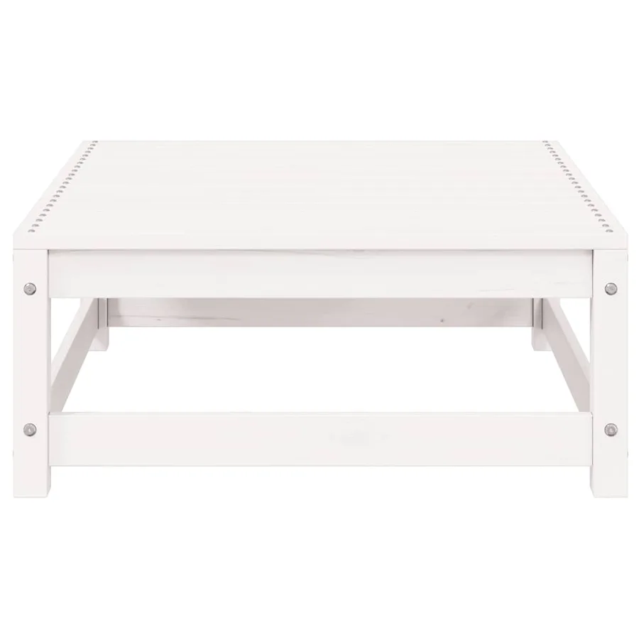 Salon de jardin 2 pcs blanc bois de pin massif - 7