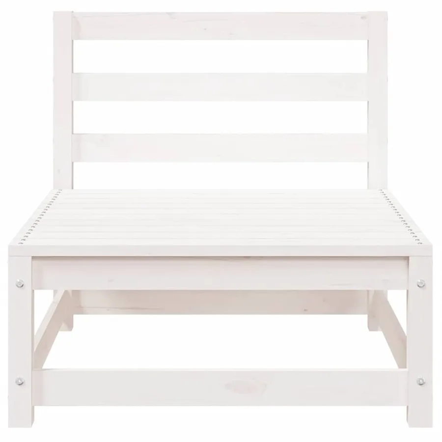 Salon de jardin 2 pcs blanc bois de pin massif - 8