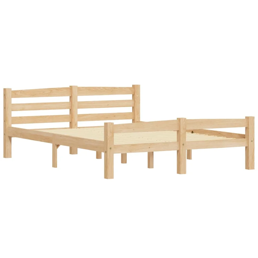 Cadre de lit sans matelas bois de pin massif 120x200 cm - 3