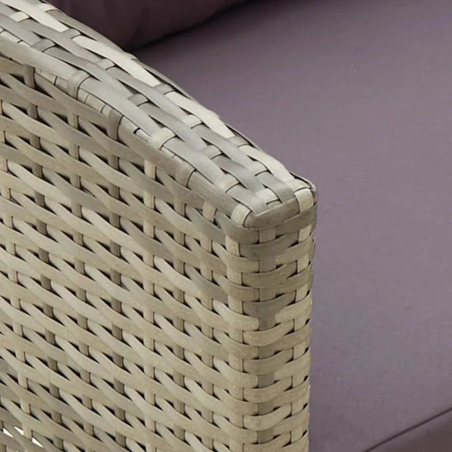 Chaise de jardin avec coussins Résine tressée Gris - 7