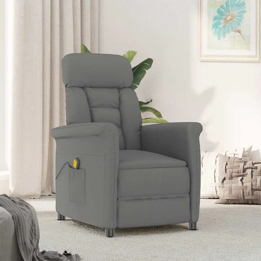 Chaise de massage Gris foncé 96,5 x 70,5 x 95 cm Microfibre - 2