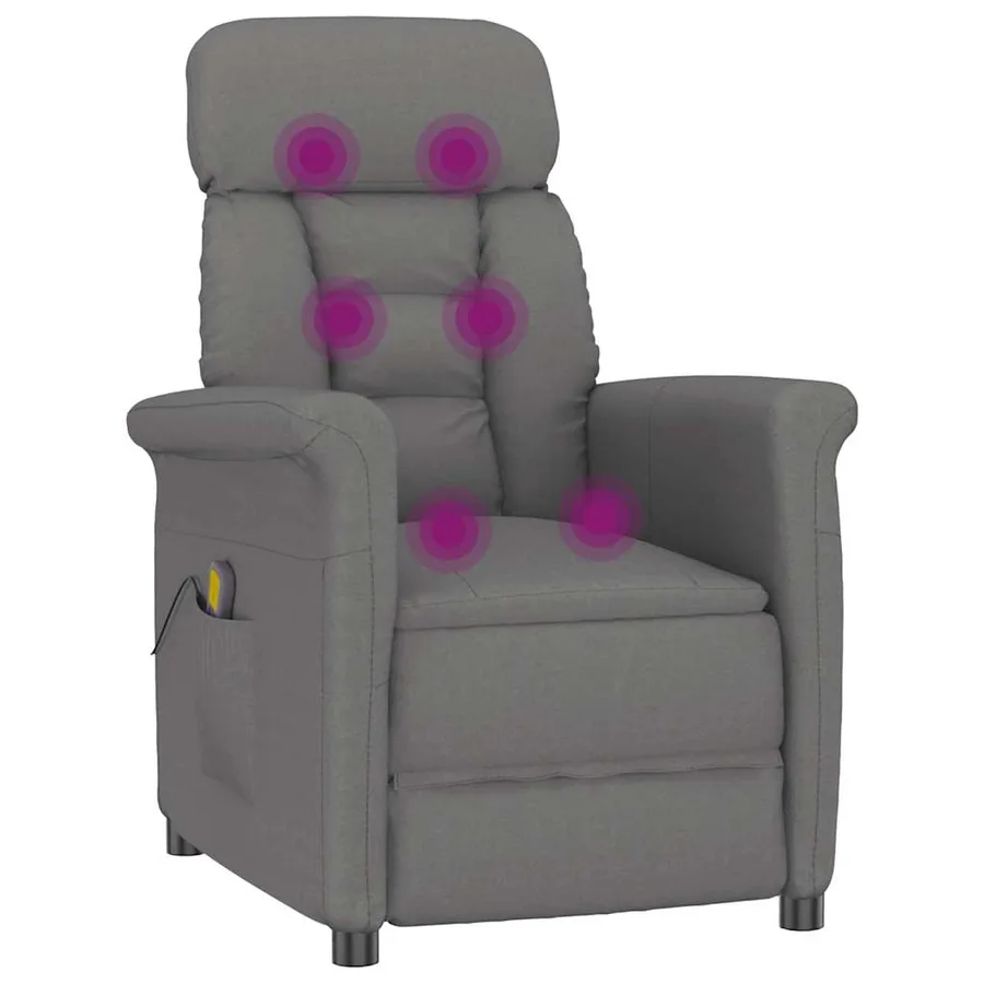 Chaise de massage Gris foncé 96,5 x 70,5 x 95 cm Microfibre - 7