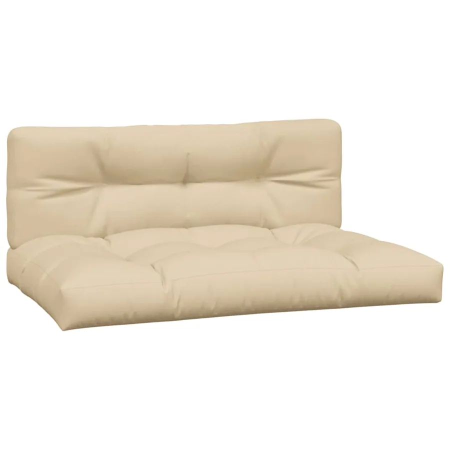 Coussins de palette lot de 2 beige tissu - 2