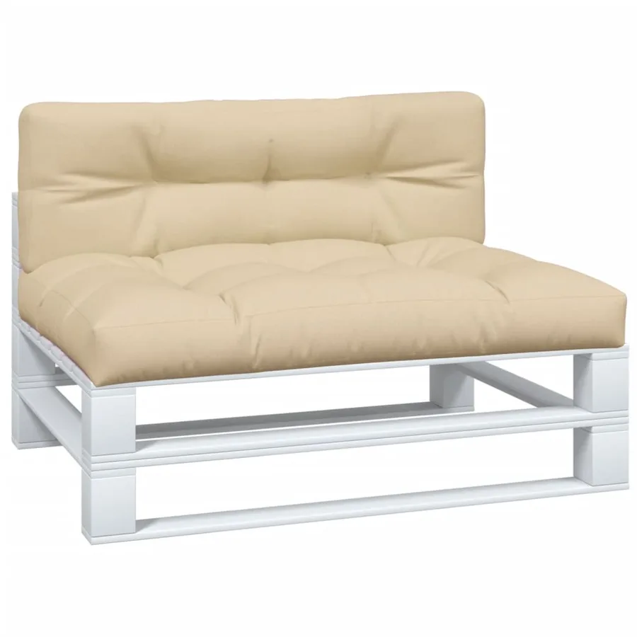 Coussins de palette lot de 2 beige tissu - 3