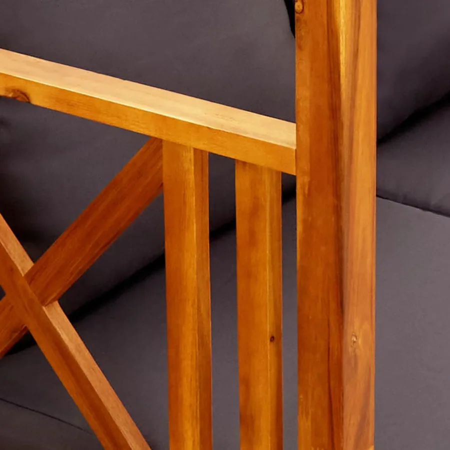 Banc de jardin avec auvent et repose-pieds Bois d'acacia solide - 6