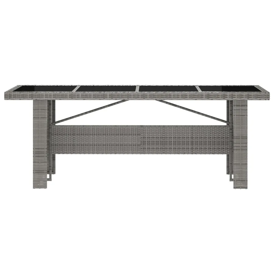 Ensemble à manger d'extérieur 9pcs coussins Résine tressée Gris - 10