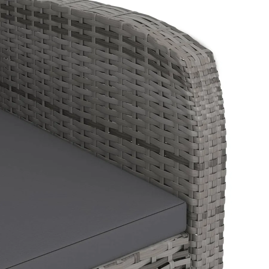 Ensemble à manger d'extérieur 9pcs coussins Résine tressée Gris - 8