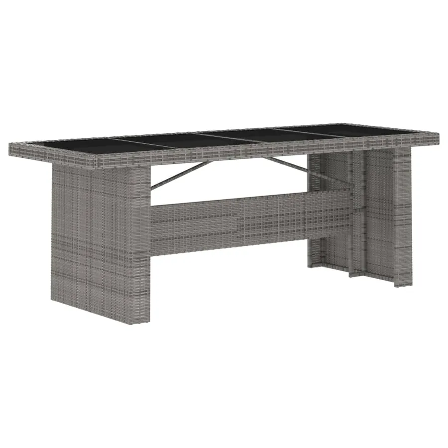 Ensemble à manger d'extérieur 9pcs coussins Résine tressée Gris - 9