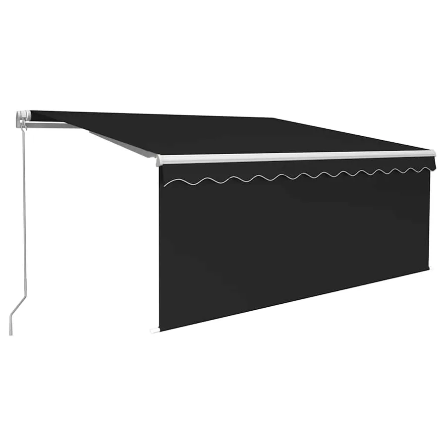 Auvent rétractable manuel avec store 3,5x2,5 m Anthracite - 2