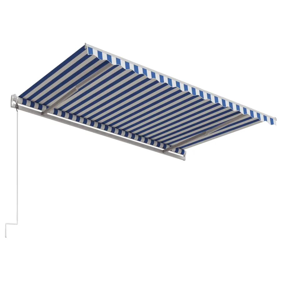 Auvent rétractable automatique 450x300 cm Bleu et blanc - 5