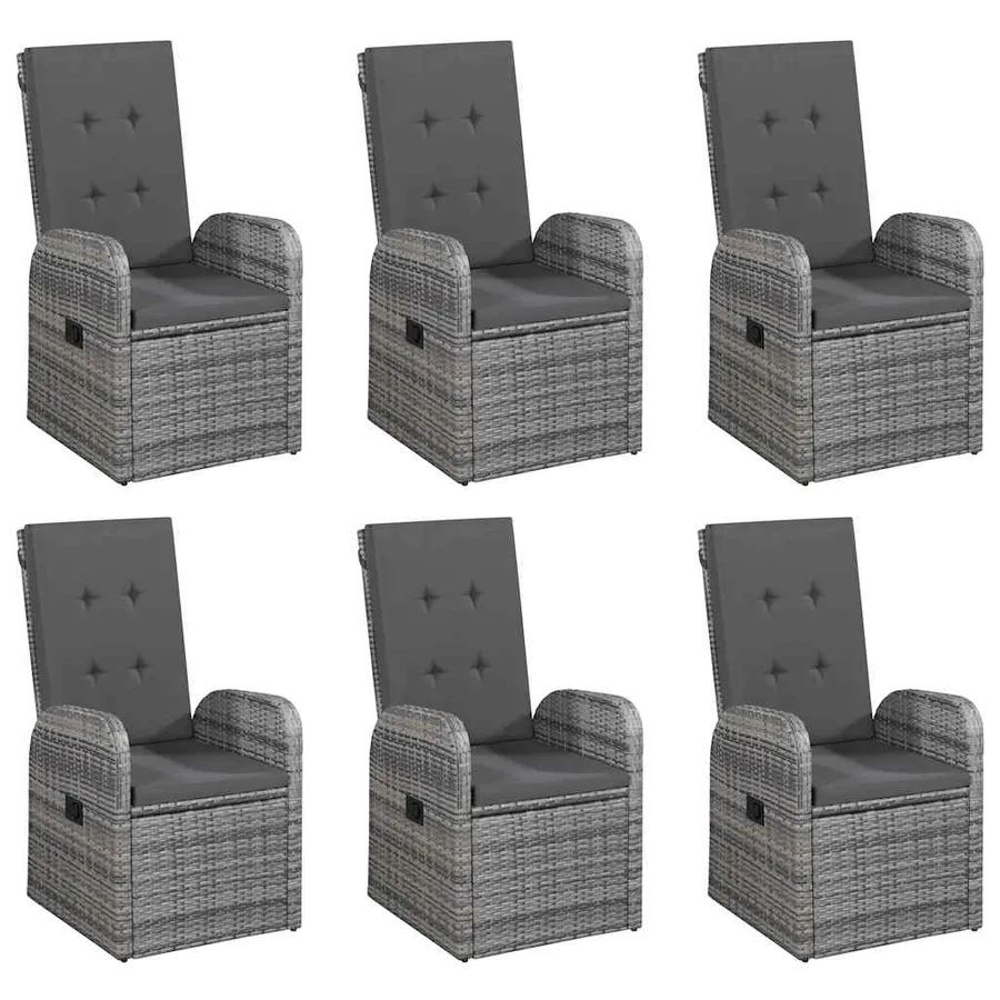 Ensemble à manger de jardin 7 pcs Gris - 5