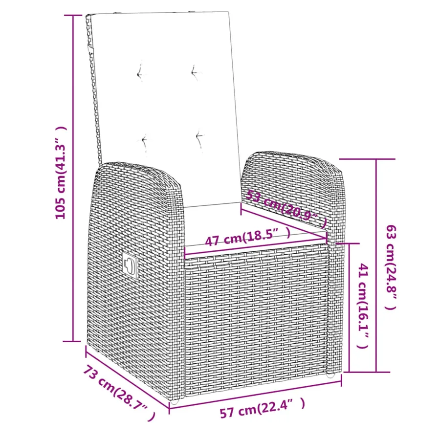Ensemble à manger de jardin avec coussins 5 pcs Gris - 9