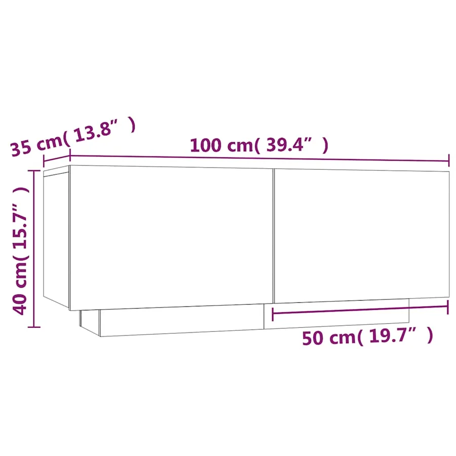 Table de chevet Sonoma gris 100x35x40 cm Bois d'ingénierie - 5