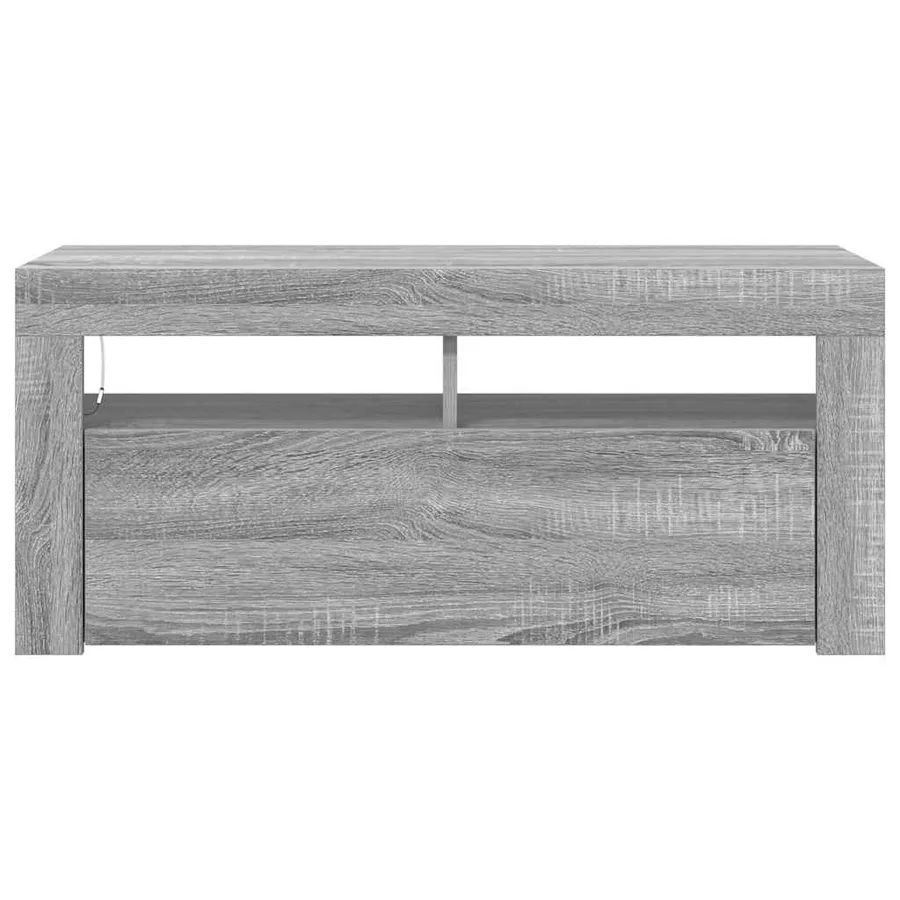 Meuble TV avec lumières LED Sonoma gris 90x35x40 cm - 6