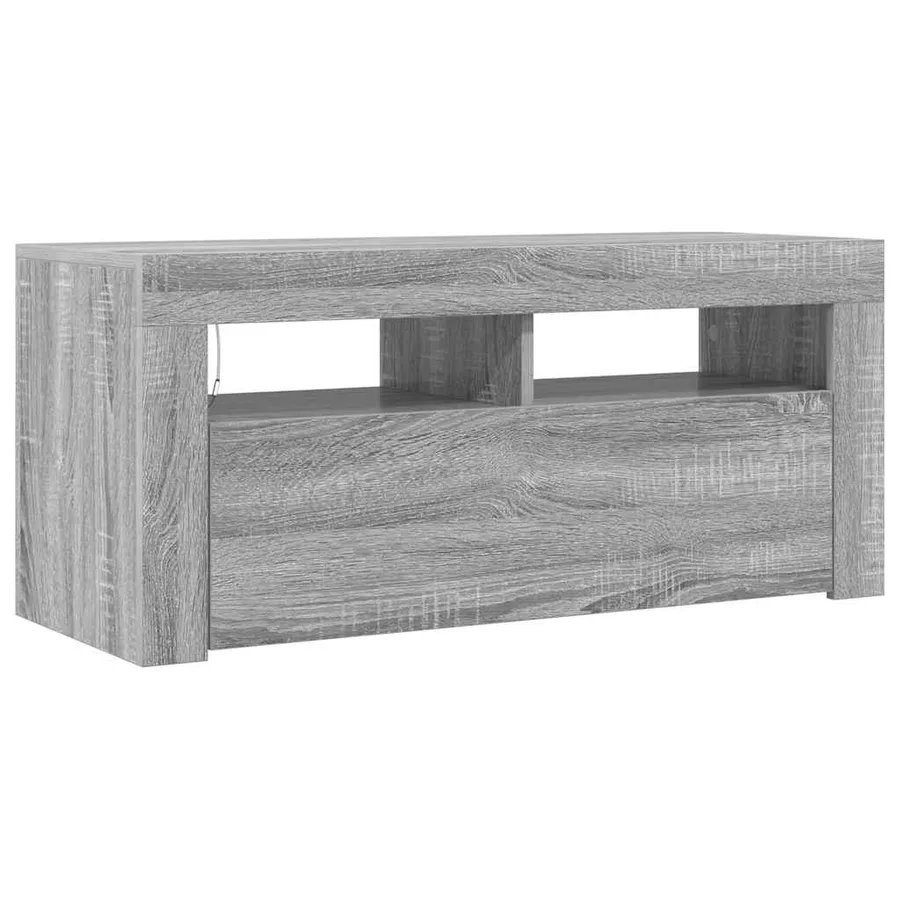 Meuble TV avec lumières LED Sonoma gris 90x35x40 cm - 7