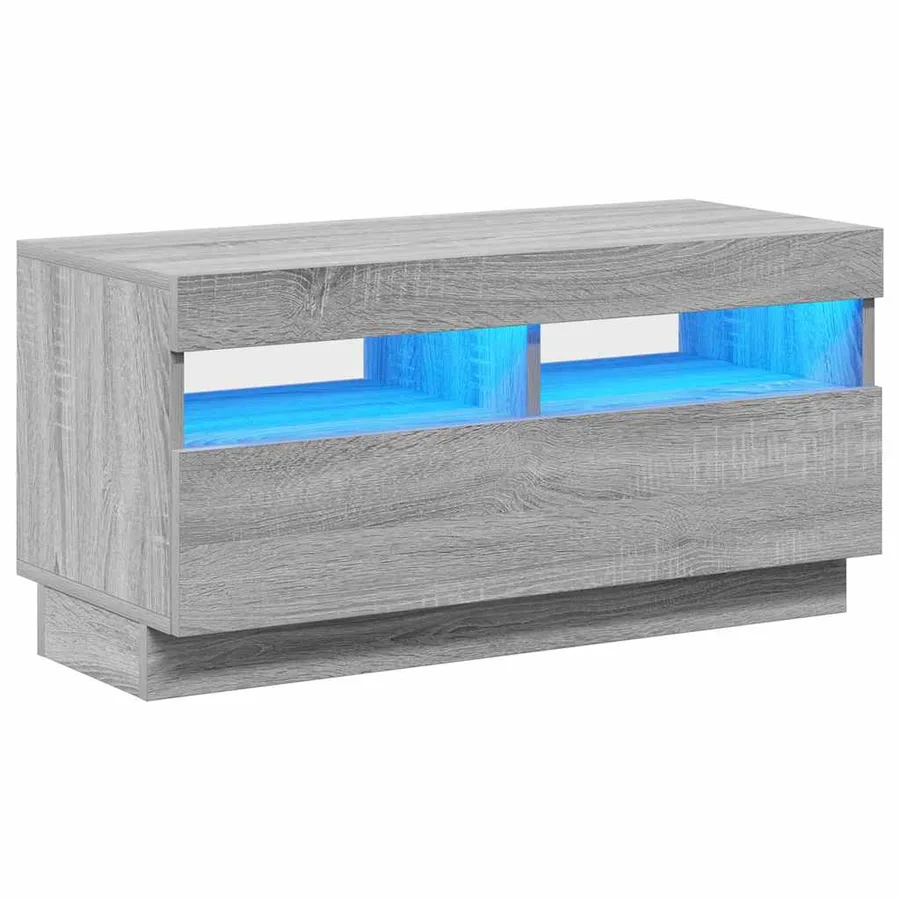 Meuble TV avec lumières LED sonoma gris 80x35x40 cm - 2