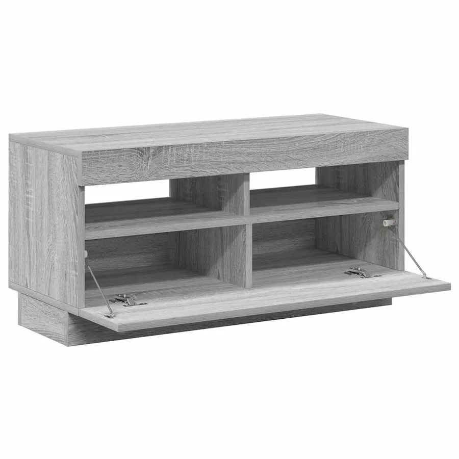 Meuble TV avec lumières LED sonoma gris 80x35x40 cm - 7