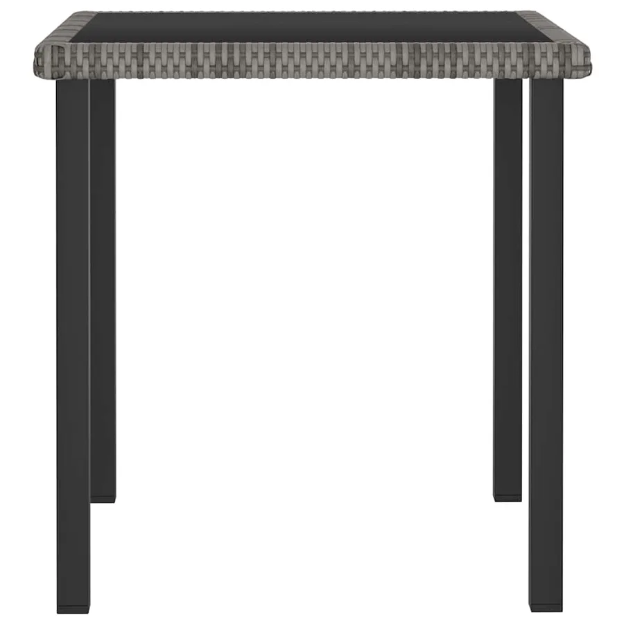 Table à dîner de jardin Gris 70x70x73 cm Résine tressée - 2