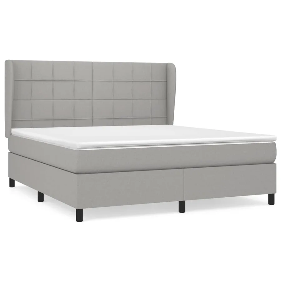 Sommier à lattes de lit avec matelas Gris clair 180x200cm Tissu - 2