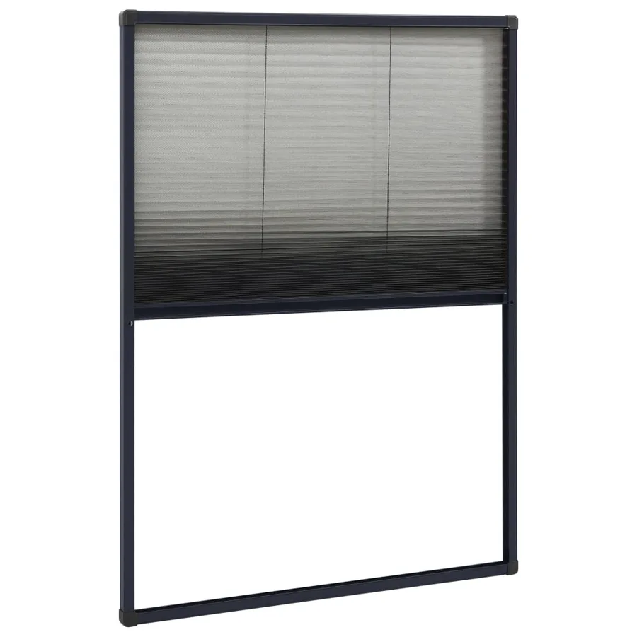 Moustiquaire plissée pour fenêtre Aluminium Anthracite 80x120cm - 2
