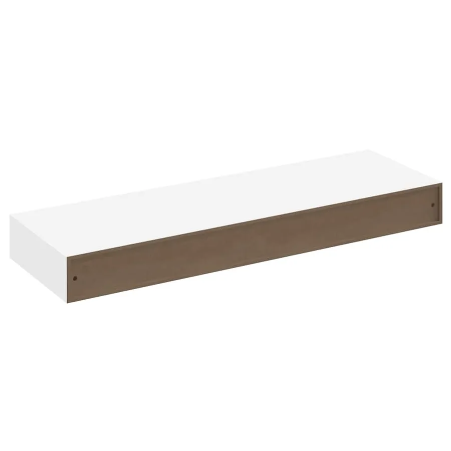Étagère murale avec 1 tiroir MDF Blanc Rangement de livres/DVD - 6